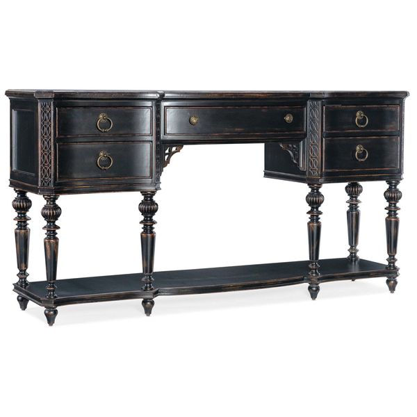 Credenza servante Charleston a cinque cassetti, Ciliegia Nera