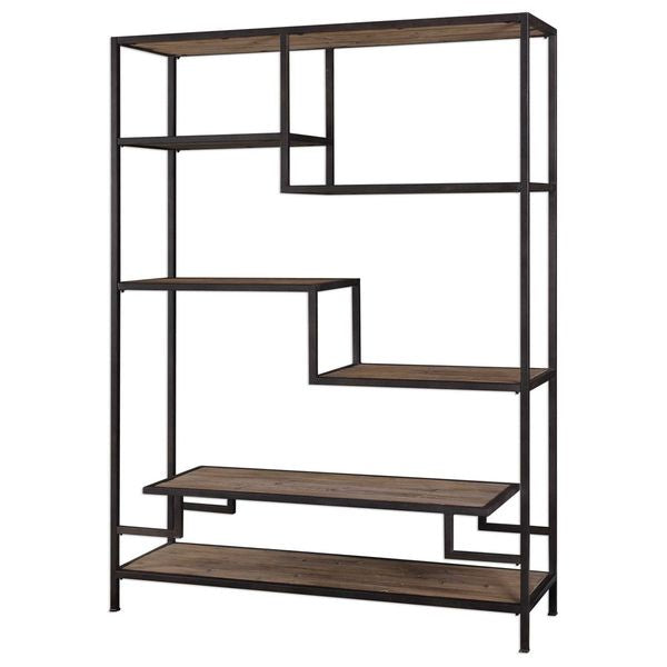 Etagere Sherwin finitura nero invecchiato