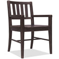Poltroncine schienale a stecche con bracciolo legno fluttuante Legno Bruciato, Set da 2