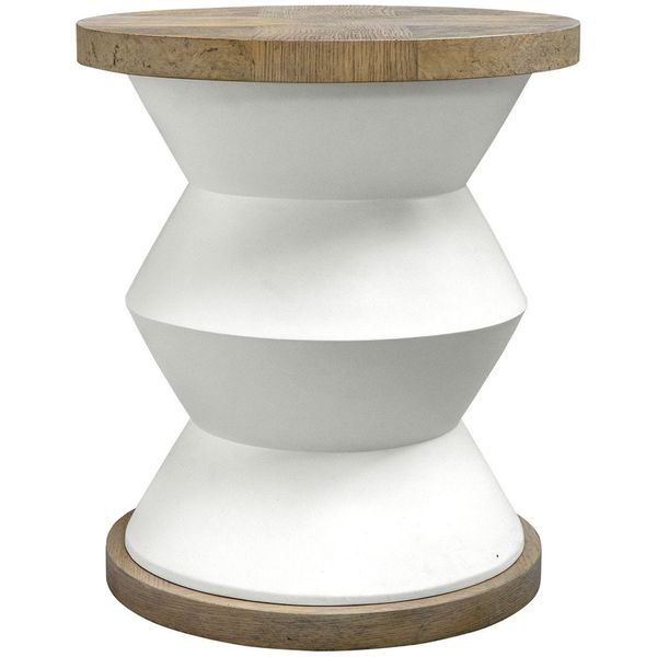 Tavolino laterale Spool bianco opaco