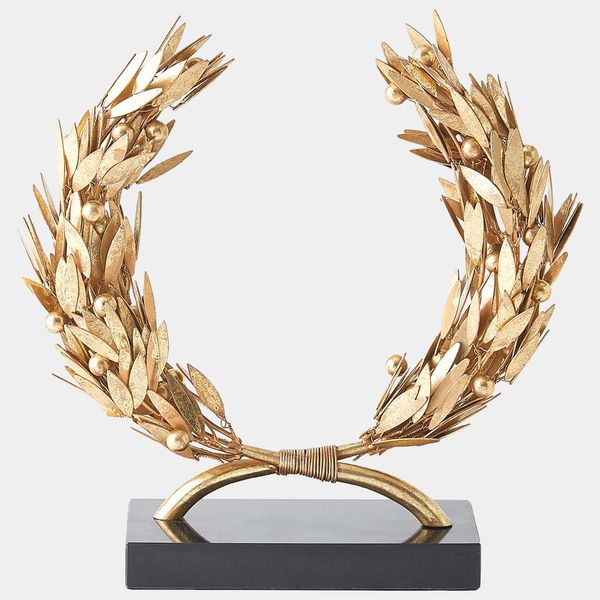 Scultura ghirlanda alloro, Foglia Oro