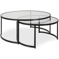 Tavoli da caff¨¨ incastrabili Rhea Set da 2, Nero
