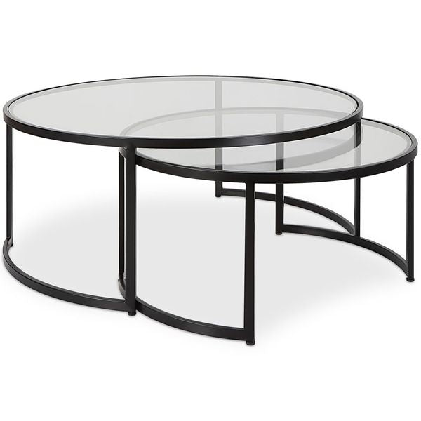 Tavoli da caff¨¨ incastrabili Rhea Set da 2, Nero
