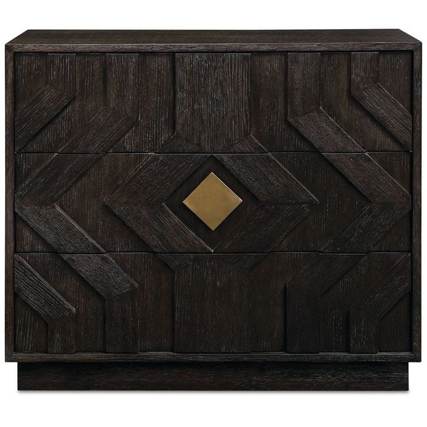 Cassettiera Faulkner a 3 cassetti, Legno Naturale Scuro