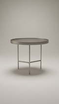 Tavolo cocktail rotondo minimalista in pewter moderno
