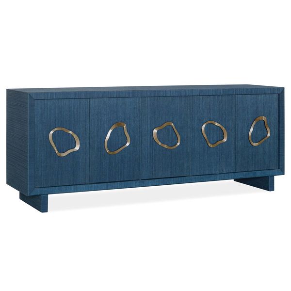 Credenza a cinque ante Paige, Colore Blu